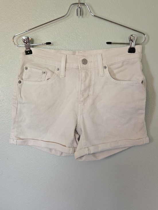 Levi's Pants - Levi's | Off White Cuffed 4" Denim Shorts Size 27